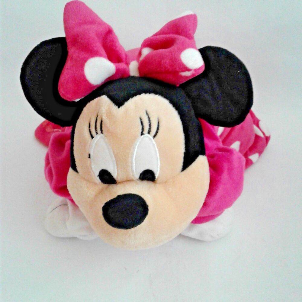 Disney Parks Minnie Mouse Pillow Pal Plush 12x14 Pink with Polka Dots Toy
